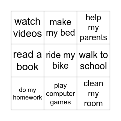 This year I... BINGO Card