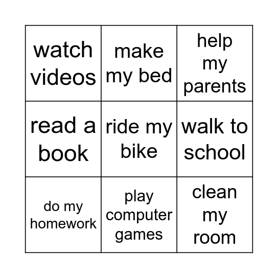 This year I... BINGO Card