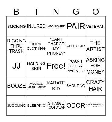 BUMGO Bingo Card