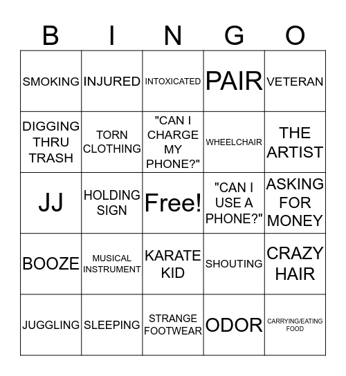 BUMGO Bingo Card