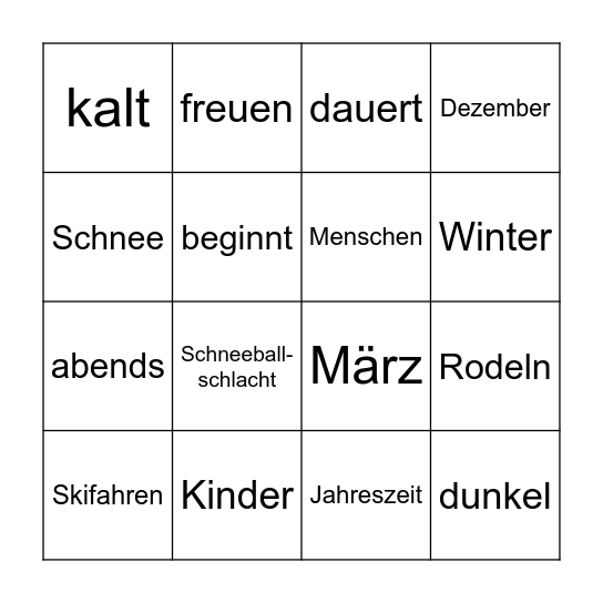 Winter-Bingo Card