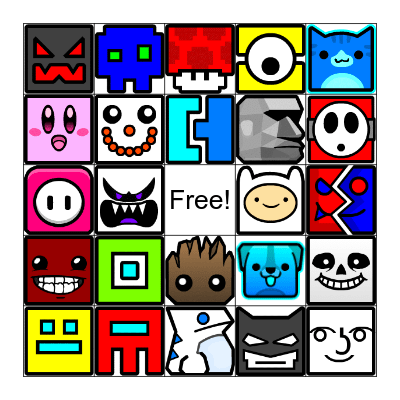 Geometry Dash Icon Bingo Card