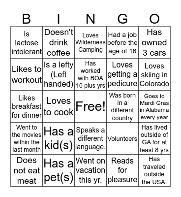 Bingo Card