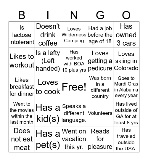 Bingo Card