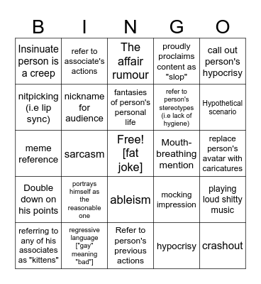 Tea Rot Commune (GM) Bingo Card