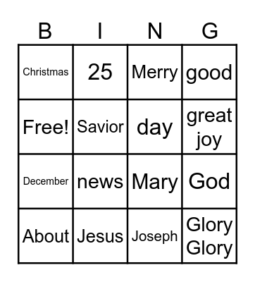 CHRISTMAS Bingo Card