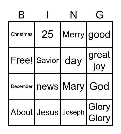 CHRISTMAS Bingo Card