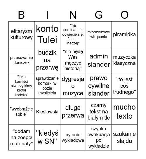 prawo karne bingo Card