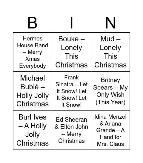 Kerstbingo 2025 Bingo Card