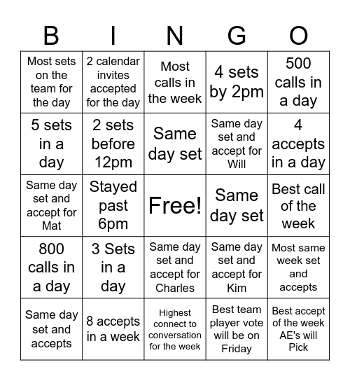 SDR Bingo Card