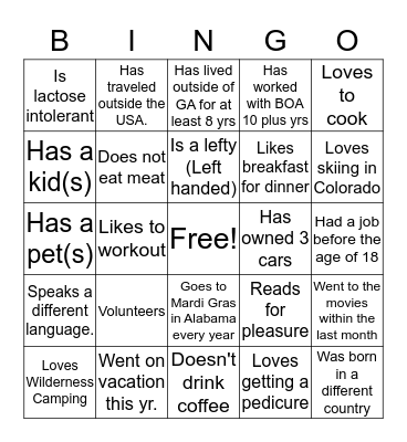 Bingo Card