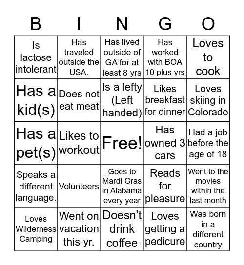 Bingo Card