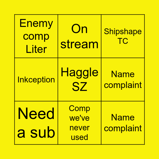 Low Ink Bingo Card