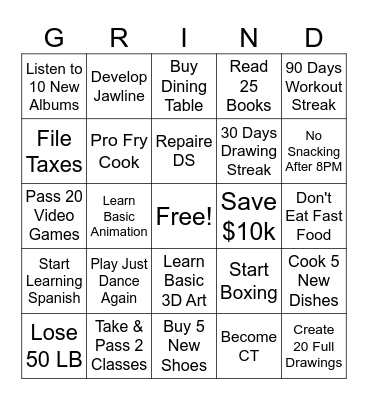 The Discipline Year of 2026 Bingo Card