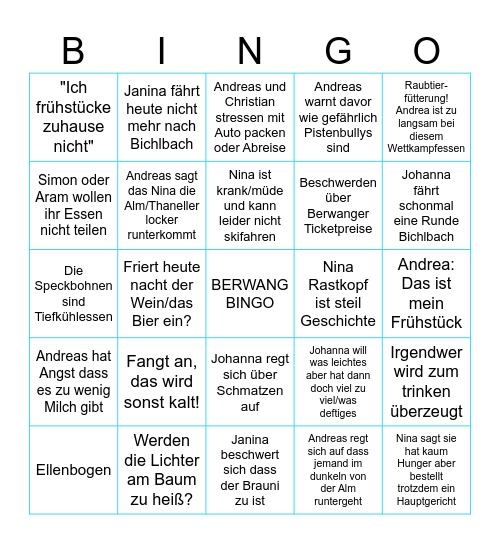 Berwang Bingo Card