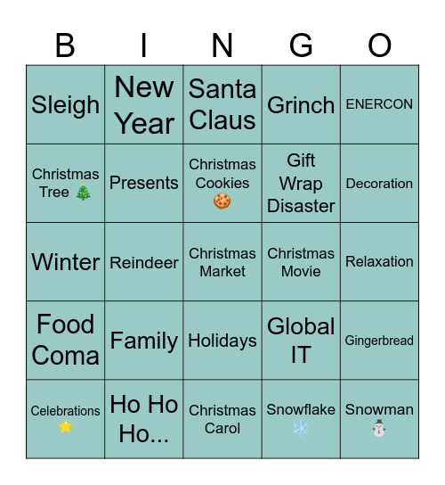 Global IT Christmas Bingo Card