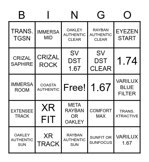 Week 15 - 19 Bingo Card