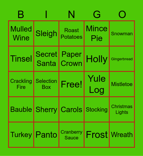 Christmas Bingo Card