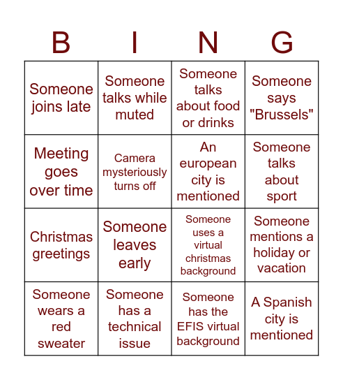 Check the box if Bingo Card
