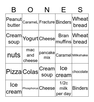 BONES BINGO Card