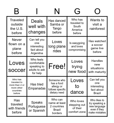 FIND SOMEONE WHO... Bingo Card