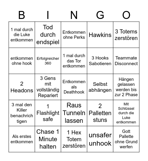 Surv Bingo mit Schatz 1 Bingo Card