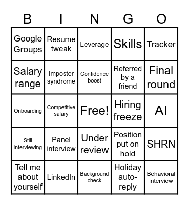 CTG Bingo Card