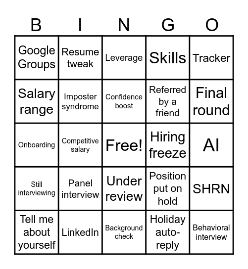 CTG Bingo Card