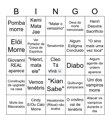 Episódio 9 hexatombe Bingo Card