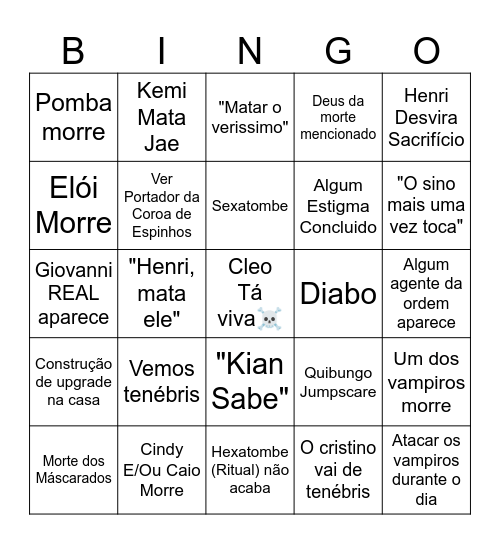 Episódio 9 hexatombe Bingo Card