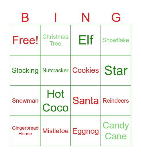 Christmas Bingo!! Bingo Card