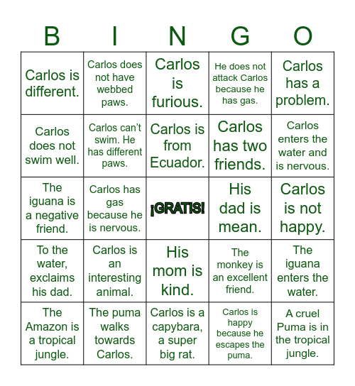 Capibara con Botas (Capítulos 1-3) Bingo Card