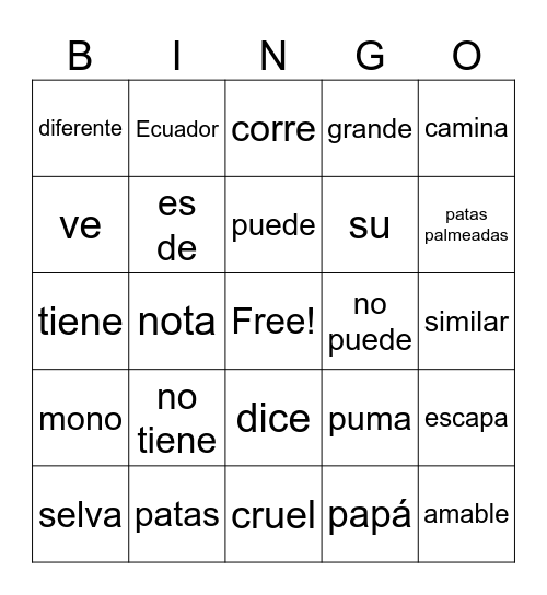 Capibara con botas Ch.1-3 Bingo Card