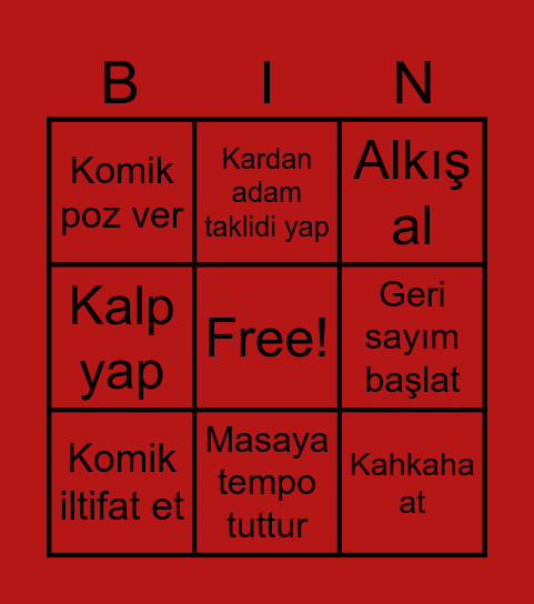 new year Bingo Card