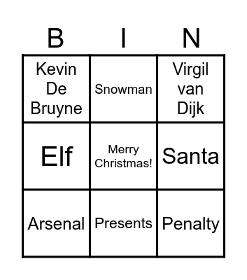 Football Christmas Bingo! Bingo Card