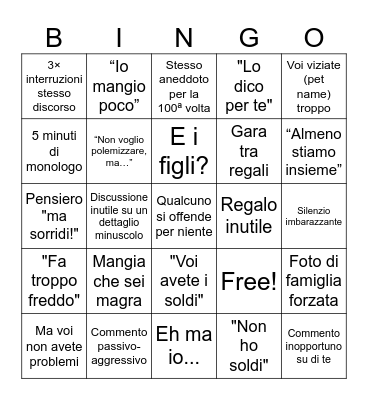 Jolly Xmas Bingo Card