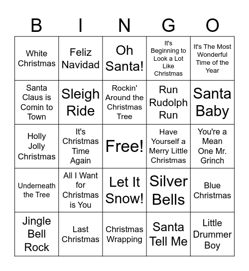Jingle That Bell Bingo Card