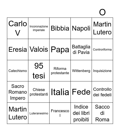Storia! Bingo Card