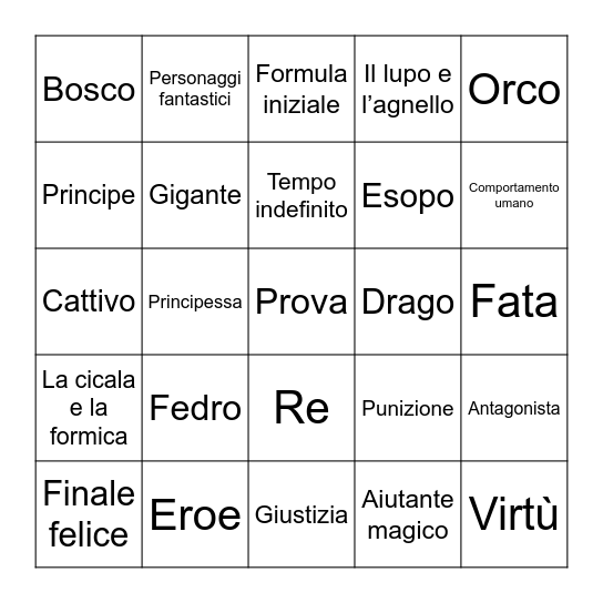 Italiano! Bingo Card