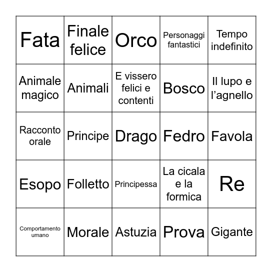 Italiano! Bingo Card