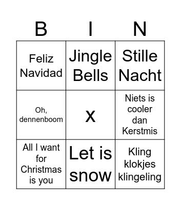 Kerst BINGO Card