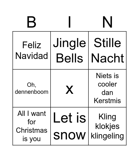 Kerst BINGO Card