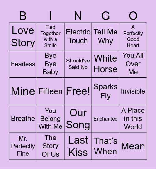 Country Era Bingo Card