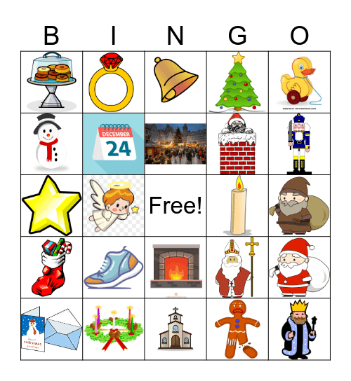 Frohe Weihnachten Bingo Card