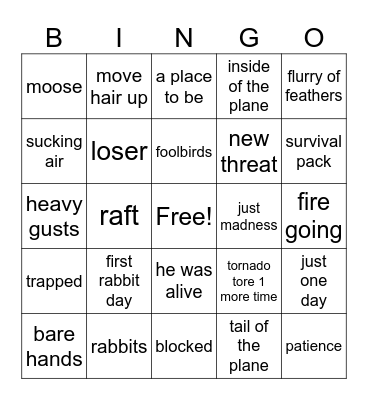 Hatchet 3 Bingo Card
