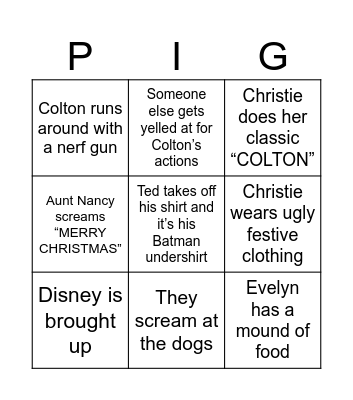 Christmas Party Bingo Card