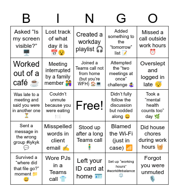 Holiday Bingo Time Bingo Card