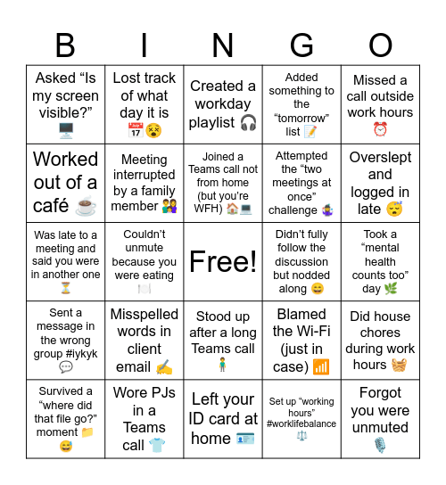 Holiday Bingo Time Bingo Card