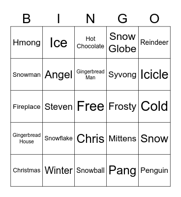 Winter Bingo Card