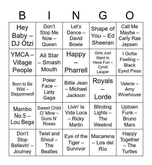 White Christmas Bingo Card